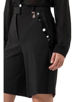 Bermuda Fracomina negra apliques lentejuelas