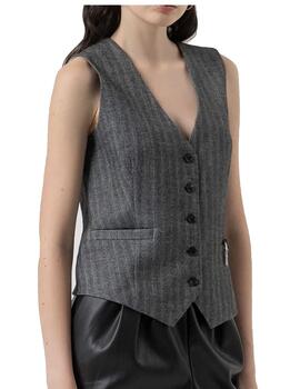 Chaleco Fracomina espiguilla gris