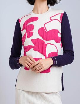 Jersey Scorzzo relieve jakar flor fucsia