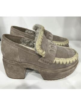 Mocasín Mou plataforma loafer topo