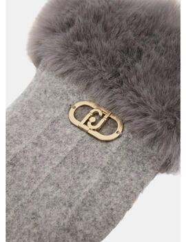 Guantes Liu Jo con pelo puño gris