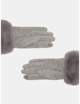 Guantes Liu Jo con pelo puño gris