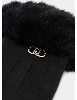 Guantes Liu Jo con pelo puños negro