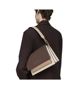 Bandolera Tous m. Audree saffiano beige-marrón