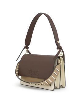 Bandolera Tous m. Audree saffiano beige-marrón
