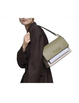 Bandolera Tous m. Audree saffiano topo-verde