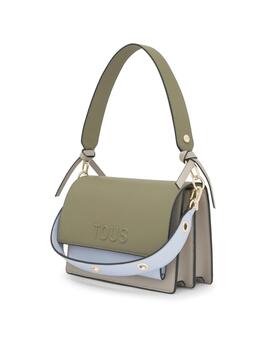 Bandolera Tous m. Audree saffiano topo-verde