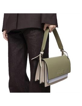 Bandolera Tous m. Audree saffiano topo-verde