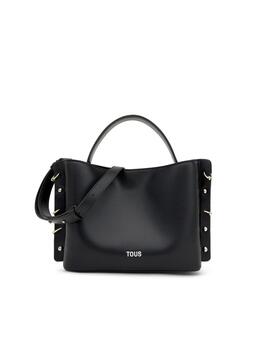 Borsa Shopper Media TOUS Audree Saffiano, Colore Nero, In Pelle Effetto Saffiano, Donna
