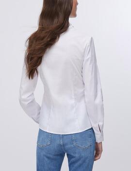 Camisa Liu Jo con strass en el cuello blanca