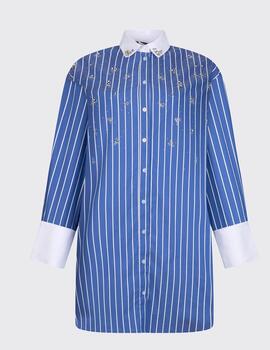 Blusón Liu Jo a rayas con apliques joya