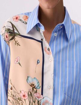 Camisa Liu Jo estampada floral y rayas