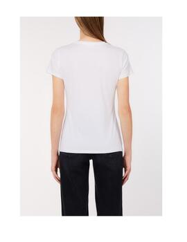 Camiseta Liu Jo dibujo floral y logo con strass