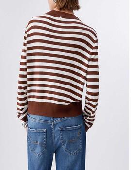 Chaqueta Liu Jo estampado floral y punto a rayas