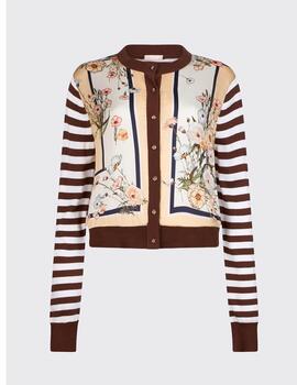 Chaqueta Liu Jo estampado floral y punto a rayas