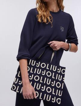 Bolsa Liu Jo logotipada azul marino