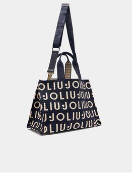 Bolsa Liu Jo logotipada azul marino