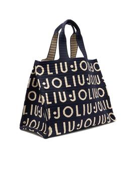 Bolsa Liu Jo logotipada azul marino