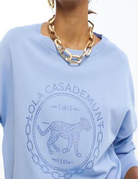 Jersey Lola Casademunt rosco con strass azul