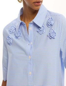 Vestido Lola Casademunt popelín rayas flores