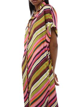 Vestido Lola Casademunt satinado rayas multi