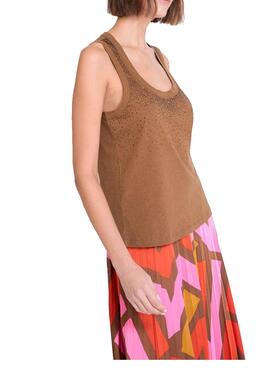 Top Lola Casademunt tirante circular con strass