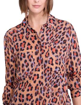 Camisa Lola Casademunt animal print naranja