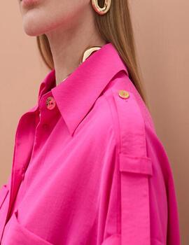 Camisa Lola Casademunt larga manga caída fucsia
