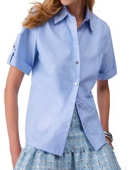 Camisa Liu Jo cuello con piedras y cuadros vichy