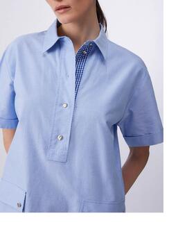 Vestido Li u Jo camisero detalle cuadros vichy