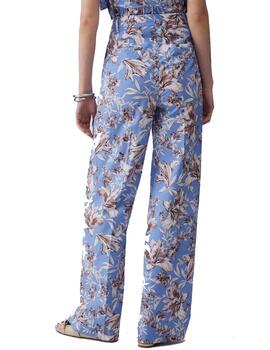 Pantalón Liu jo estampado floral azul marrón