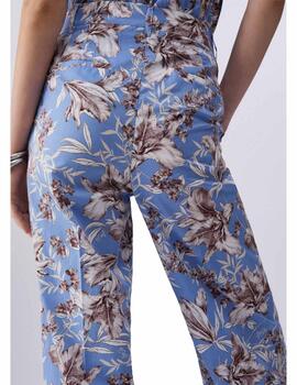 Pantalón Liu jo estampado floral azul marrón