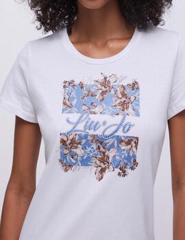 Camiseta Liu Jo estampado floral con strass