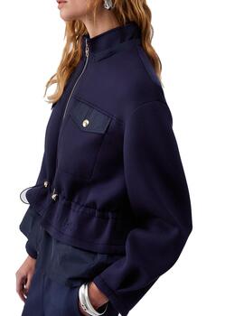 Chaqueta Liu Jo combinación bimaterial azul marino