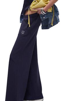 Pantalón Liu Jo chandal logo strass azul marino
