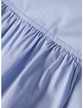 Blusón Lion Of Porches frunce espalda azul cielo