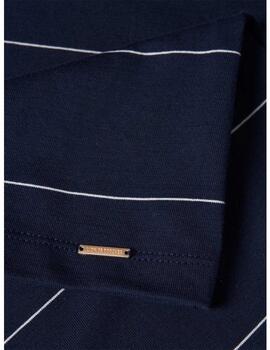 Camiseta Lion Of Porches rayas manga caida azul