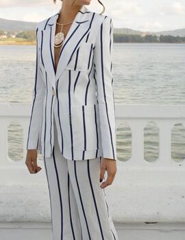 Chaqueta Highly Preppy lino a rayas