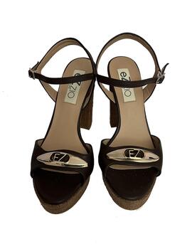 Sandalia Ezzio plataforma velvet cacao