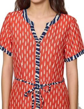 Vestido MDM largo estampado sardinas multicolor