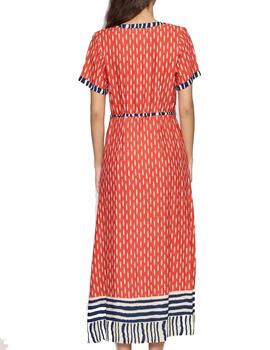 Vestido MDM largo estampado sardinas multicolor