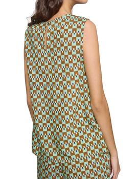 Conjunto MDM top y pantalón estampado geométrico