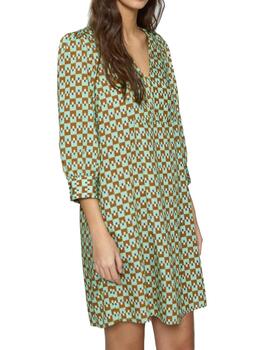 Vestido MDM estampado geométrico manga codo