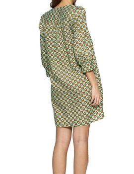 Vestido MDM estampado geométrico manga codo