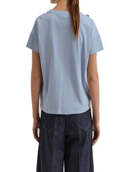 Camiseta Lion Of Porches detalle flores azul cielo