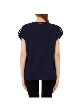 Camiseta Liu Jo detalle flor en gasa y botones