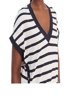 Jersey Liu Jo escote pico rayas marineras
