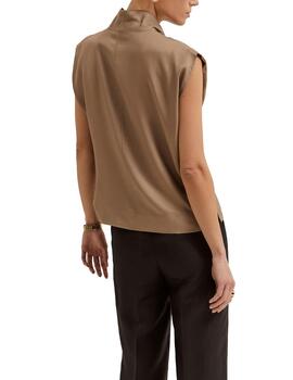 Blusa Lion Of Porches satinada tostada