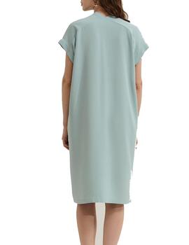 Vestido Lion Of Porches escote pico verde agua