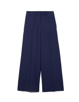 Pantalón Lion Of Porhes lino pierna ancha azul